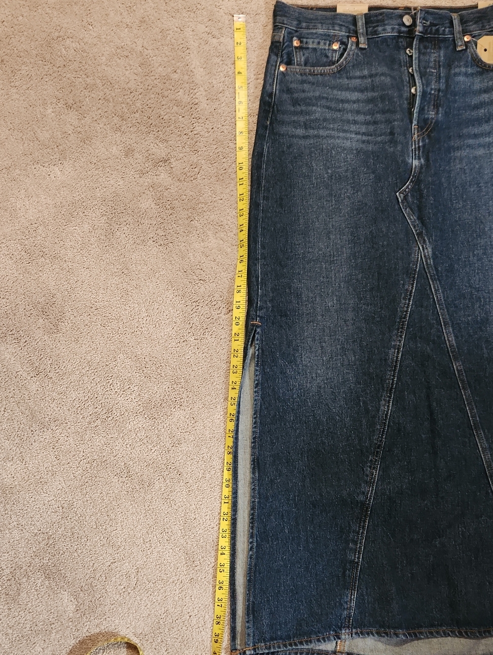 Levi's Iconic Long Skirt, Dark Wash, Size 29, New with Tags - Picture 16 of 16